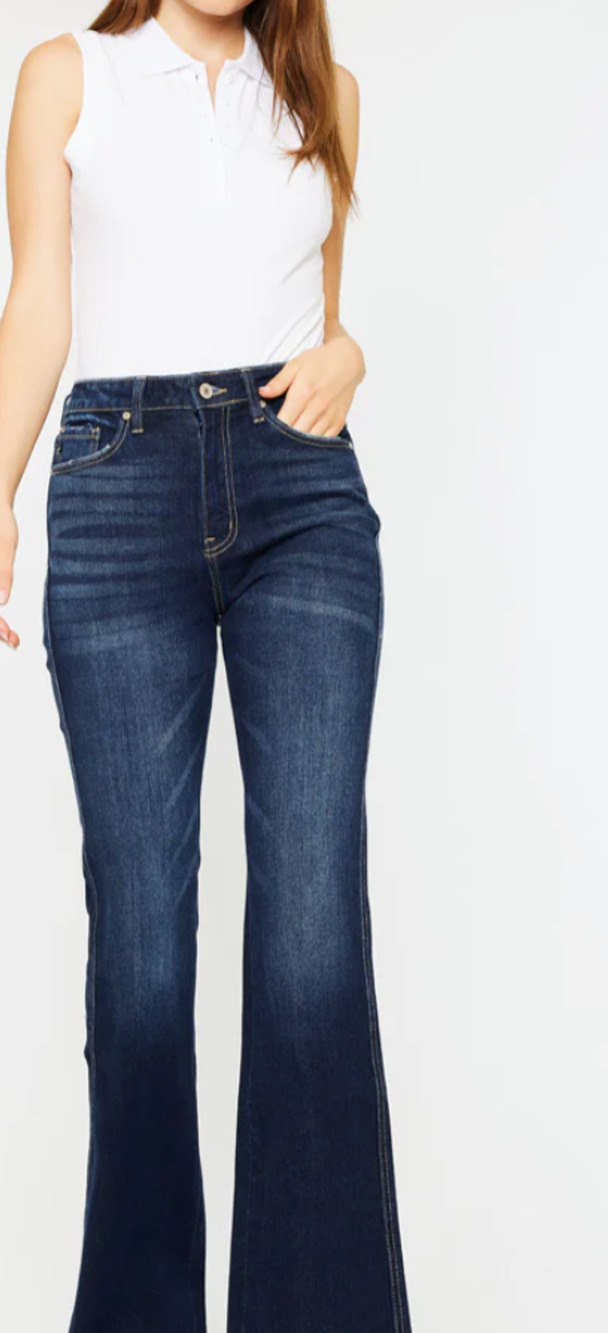 Kancan Dark Wash High Rise Flare